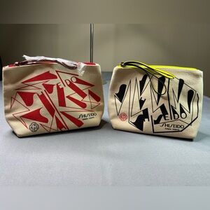 Collectible Shiseido Ginza Tokyo Cosmetic Bags – Red & Black – NWT
